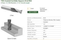 Square end mill from McMaster-Carr.
