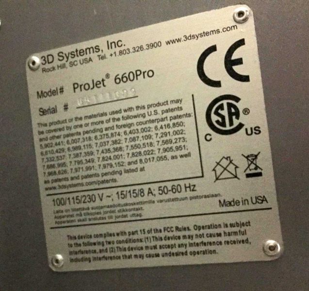 File:3D Systems ProJet 660Pro Nameplate.jpg