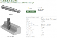 Ball end mill from McMaster-Carr.